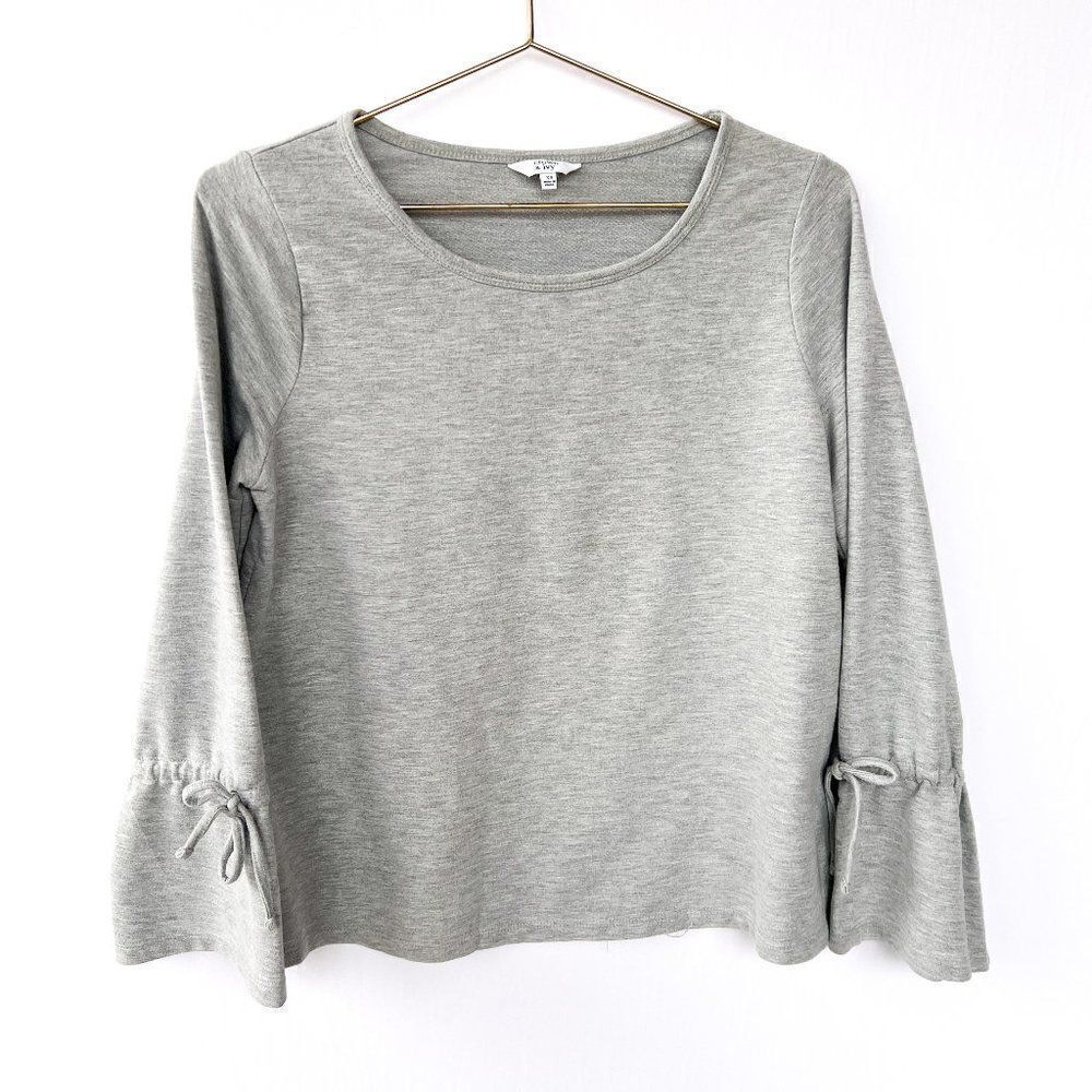 Crown & Ivy Gray Tie Sleeve Sweatshirt Size XS